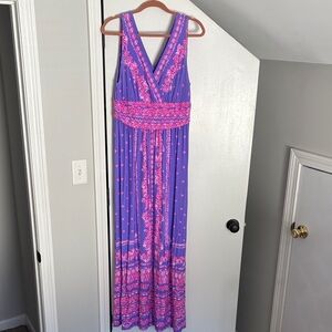 Lily Pulitzer XL Purple and Pink Maxi Dress